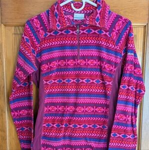 Columbia Women's Vibrant Patterned Cowl Sweater - Pink and Purple